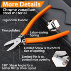 SPEEDWOX Diagonal Cutting Pliers 180 Angled Flush Cutters For Electronic Component Wire Cutters For Jewelry Making Side Cutters For Crafting Model Sprue Wire Clippers Floral Wire Cutter Zip Tie Cutter - style: 180°angle