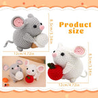 Kogyxe Beginners Crochet Kit, Amigurumi Crocheting Animals Kits w Step-by-Step Video Tutorials, Crochet Starter Kit Knitting Starter Pack for Adults Beginners, 2 Hamster Family (40%+ Yarn Content) - size: Hamster Family
