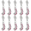 AUEAR, Fashion Crystal High Heel Shoe Shape Charms Bulk Pendant Jewelry Findings for Jewelry Making Necklace Bracelet DIY - color: Pink