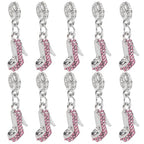 AUEAR, Fashion Crystal High Heel Shoe Shape Charms Bulk Pendant Jewelry Findings for Jewelry Making Necklace Bracelet DIY - color: Pink