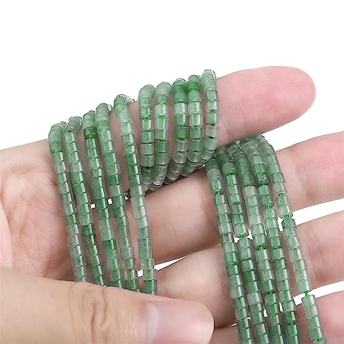 BEADIA Natural Green Aventurine Spacer Beads Caps Flat Round Loose Beads for Beading Jewelry Making 3mmx2mm 38cm - color: Green Aventurine, size: Flat Round 3mm x 2mm