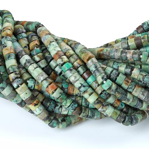 2x4MM 150PCS African Turquoise Tube Cylinder Rondelle Abacus Disk Spacer Loose Beads for Jewelry Making - color: African Turquoise, size: 2x4mm cylindrical
