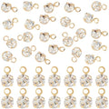 Beebeecraft 1 Box 50Pcs Rhinestone Charms 18K Gold Plated Lucky Birthstone April Charms for Earrings Necklace Anklet Bracelet Crafting DIY Jewelry Making Craft Accessories, Tiny 3.5mm/0.14in - color: Gold