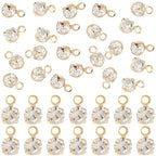 Beebeecraft 1 Box 50Pcs Rhinestone Charms 18K Gold Plated Lucky Birthstone April Charms for Earrings Necklace Anklet Bracelet Crafting DIY Jewelry Making Craft Accessories, Tiny 3.5mm/0.14in - color: Gold