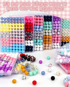 100 Pcs 15mm Silicone Beads for Keychain Making, Pink Red Silicone Beads Bulk Round for Bracelets Pens Crafts Jewelry Making (Pink Red) - color: Pink Red