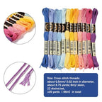 12 Skeins 105 Yards Variegated Embroidery Thread Floss Cross Stitch Threads 6 Strands Colorful Friendship Bracelet String Threads for Jewelry Making Bracelet Knitting Stitching Craft Supply - color: Bright Color