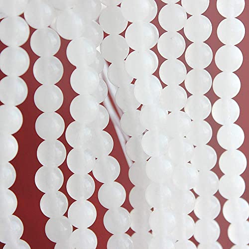 MJDCB Beads for Energy Bracelets Yoga Bracelet DIY Bracelet Natural Stone Beads White Jade 60 Pieces, 6mm - color: White Jade, size: 6mm