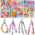 Ecoofor 633 PCS Beaded Keychain Making Kit, Acrylic Alphabet Letter Beads with Heart, Star & Flower Charms for DIY Jewelry, Bag Charm & Keychain Accessories Craft Supplies - color: 633 PCS Beaded Keychain Making Kit