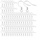 SUNNYCLUE 1 Box 100Pcs French Earring Hooks 304 Stainless Steel Earwire Ear Wires Silver Earwires Fishhook Ear Hook for Jewellery Making Women Adults DIY Dangle Earrings Crafts Supplies - color: 100pcs French Earring Hooks Stainless Steel