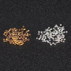 1000Pcs 3mm Brass Crimp Beads Metal Spacers Stopper Beads Metal Round Bead Spacers Beads Clamp Ends for DIY Jewelry Making,Bracelet Necklace Earring（K Gold） - color: K Gold, size: 3MM