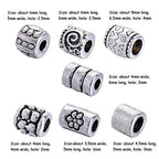 Beadthoven 260pcs 7 Style Tiny Antique Silver Column Spacer Beads 4-8mm Tibetan Alloy Tube Metal Spacers for Jewelry Necklace Bracelet Making Hole: 1.5-3.5mm - color: Antique Silver-Tube-7 Style