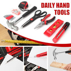 51-Piece Red Tool Set, Home Tool Kit with Toolbox Storage Case Home Repair Tool Kit with Drawer for Women