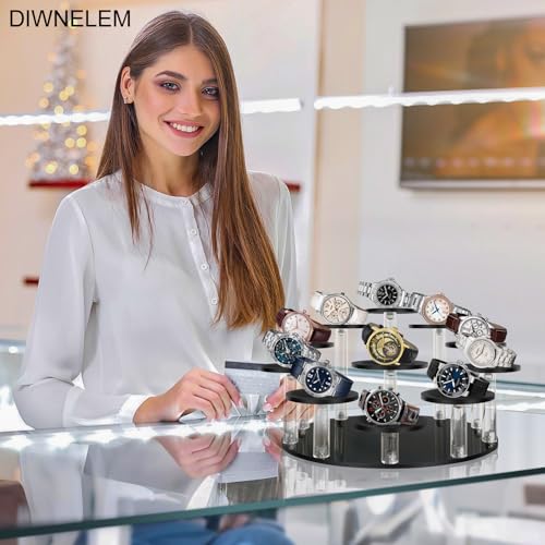 Round Jewelry Stand Acrylic Display Riser Stands Dessert Tower Display Tower for Watch,Jewelry,Rings,Earrings,Mini Figurines,Cupcakes(Black,11Tier) - size: Black-11 Tier