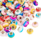 14mm 70pcs Glass European Beads: 7 Colors, Round, Craft Beads for DIY Jewelry Making - color: 70pcs- Gradient