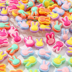125pcs Acrylic Beads Colorful Rabbit Beads Rainbow Color Beads for Jewelry Making Handmade DIY Bracelet, Charms Keychain Craft Supplies (Rabbit) - color: rainbow rabbit