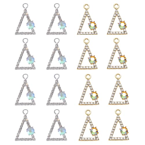 16-Pcs Crystal Jewelry Making Charms Silver Pendant Charm For Women Making Jewelry Crafts Rhinestone Charms - color: Shoe