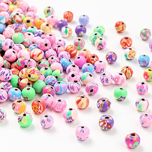 DAHI 250pcs 6mm Polymer Clay Beads Round Beads for Making Bracelet Necklace Earring Accessories DIY Handmade Craf（6mm） - size: 6x6mm