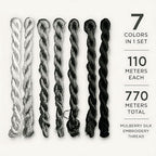 Natural 100% Silk Thread, Handmade Embroidery Thread Silk Floss 7 Colors 110m Each (66) - color: 66