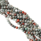 45PCS 8mm Natural African Bloodstone Gemstone Smooth Surface Round Loose Beads for Jewelry Making 1 String 15 Inches - color: African Bloodstone, size: 8mm