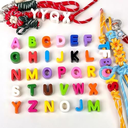 26 Large 6mm Hole Letter Beads, 20mm Beads A to Z,for DIY Jewelry Making Kit Friendship Bracelet Key Chain and Educators to Learn Letters (26 A to Z Random Color) - color: 26 A to Z Random Color