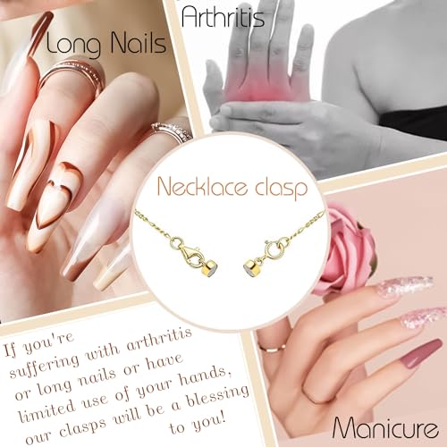 Magnetic Clasps for Necklaces Strong Magnetic Necklace Clasps and Closures, 14K Gold and Silver Bracelet Converter for Women - color: 12Pcs Silver