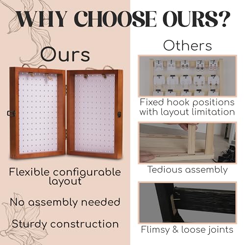 Tapeera Folding Peg Board Display Stand For Vendors 40 Hooks Included - Jewelry Display For Craft Show - Tabletop Pegboard Earring Display For Vendor Event - Bracelet Display Rack For Selling Keychain