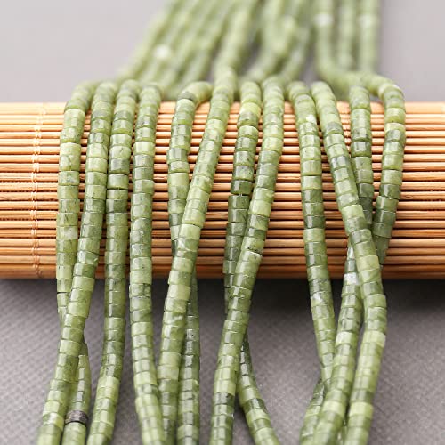 150PCs Natural African Transvaal Jade Spacer Beads, Loose Semi Precious Flat Round Gemstone Heishi Disc Stone Beads for Beading Jewelry Making 4mm*2mm 38cm - color: African Transvaal Jade, size: 4MM*2MM