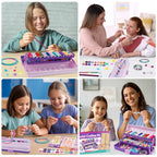 TingingYuli Friendship Bracelet Making Kit for Girls 8-12, DIY String Bracelet Maker with 3-Layer Storage Box, Arts and Crafts for Kids Ages 6-12, Easter Christmas Birthday Gift Set - color: Purple
