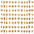 Stino Metal Spacer Bail Beads, 140Pcs (Gold Plated) - color: Gold