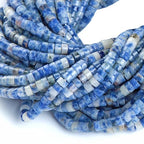 150pcs 2x4mm Natural Blue Sodalite Stone Tube Shape Beads Loose Flat Round Cylinder Flat Spacer Black Stone Beads for Bracelet Earrings Jewelry Making - color: Blue Sodalite, size: 2x4mm Tube shape