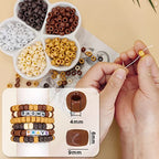 MIIIM 1000PCS 6x9mm Pony Beads Bulk, 5 Styles Brown Pony Beads for Bracelets Making Kit, Kandi, Hair Braids Crafts for Jewelry Making (Brown) - color: Brown