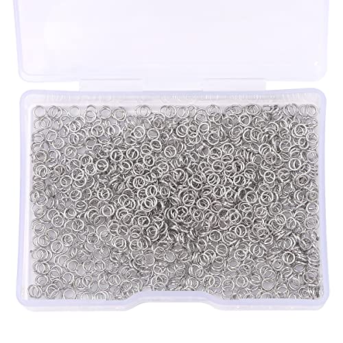 BEADIA Platinum Plated Jump Rings Non Tarnish 3mm 1200pcs for Jewelry Making Findings - color: Platinum, size: 0.5x3mm