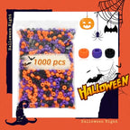 Looconi 1000 Pieces 6x9mm Black Orange Purple Acrylic Plastic Pony Beads for Halloween - color: Halloween1000