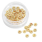 BEADIA 14K Gold Plated Disk Spacer Beads 4x1.5mm 50pcs for Jewelry Making Findings Non Tarnish - color: 14K Gold, size: 4x1.5mm Disk