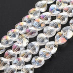 70pcs 8mm Valentine's Day AB White Faceted Heart Beads for Jewelry Making Crystal Glass Beads for Bracelets Necklace Crafts, Friendship Bracelet Kit, Love Gifts - color: AB White