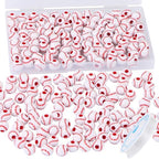 100pcs Baseball Beads with 5.5 Yard Elastic Rope,Acrylic Softball Beads Sports Bead DIY Spacer for Necklace Bracelet Keychains Handmade Jewelry Making Accessories Craft Supplies,12mm(White) - color: White Baseball