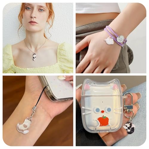 Beadthoven 20Pcs Resin Cat Charms Flatback Cute Animal Pendants Mixed Kitty Resin Pendants Kawaii Dangle Charms with Loop for Jewelry Making Keychain Earrings Necklace DIY Crafts - color: Kitten - Mixed