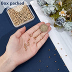 BENECREAT 500Pcs Real 18K Gold Plated Stainless Steel Spacer Beads, Round Spacers Beads, 1.6mm Hole Metal Smooth Bead for DIY Bracelet Necklace Jewelry Crafts Making - size: Hole: 1.6mm