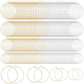 Pndeyo 280pcs Hypoallergenic Earring Beading Hoops, 20mm 25mm 30mm 35mm Round Hoop Earrings Findings, Open Earring Wire Ring Accessories for Jewelry Making- Silver & Gold - color: Silver & Gold-280pcs