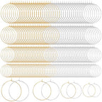 Pndeyo 280pcs Hypoallergenic Earring Beading Hoops, 20mm 25mm 30mm 35mm Round Hoop Earrings Findings, Open Earring Wire Ring Accessories for Jewelry Making- Silver & Gold - color: Silver & Gold-280pcs
