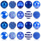 Ferreve 20 Pcs Chunky Bubblegum Beads 20mm Focal Pen Large Rhinestone Pearl Beads for DIY Beadable Pen School Jewelry Making Keychain Craft Making(Dark Blue) - color: Dark Blue