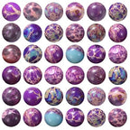 100pcs Natural Stone Beads 8mm Purple Imperial Jasper Round Genuine Real Stone Beading Loose Gemstone Hole Size 1mm DIY Charm Smooth Beads for Bracelet Necklace Earring Jewelry Making Crafts - color: Purple Imperial Jasper