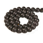 45pcs 8mm Natural Black Volcanic Lava Gemstone Round Spacer Loose Stone Beads for Jewelry Making 15.5" 1 Strand (Black Volcanic Lava, 8mm 45Beads) - color: Black Volcanic Lava, size: 8mm 45Beads