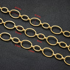UMAOKANG 2 Meters Stainless Steel Oval Chain on Spool Gold Plated Chains for Jewelry Making Men and Women Chain Necklace DIY - color: Oval Gold