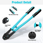 DURATECH 18-inch Heavy Duty Bolt Cutter for Rods, Bolts, Rivets, Chains, and Steel Wires, Bi-Material Ergonomic Rubber Grip Handle, Chrome Vanadium Steel Forged Blade - size: 18" Bolt Cutter