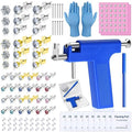 Ear Piercing Gun with Piercing Tools Kit, Professional Ear Nose Piercing Gun Machine with Stainless Steel Piercing Studs, Crystal Earrings Set for At Home Salon Earlobe Cartilage Helix Tragus Piercing - color: Blue Gun with Ear Studs