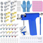 Ear Piercing Gun with Piercing Tools Kit, Professional Ear Nose Piercing Gun Machine with Stainless Steel Piercing Studs, Crystal Earrings Set for At Home Salon Earlobe Cartilage Helix Tragus Piercing - color: Blue Gun with Ear Studs