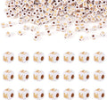 FASHEWELRY 500Pcs White Golden Letter Beads 4.5mm Square Alphabet Beads Acrylic Cube Letter M Beads for Friendship Bracelet Necklace Keychains Jewelry Making - color: Letter M