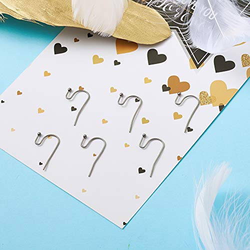 KISSITTY 300-Piece Hypoallergenic 316 Stainless Steel French Hook Ball Dot Ear Wires 22x12x2mm Dangle Earring Findings for DIY Jewelry Making
