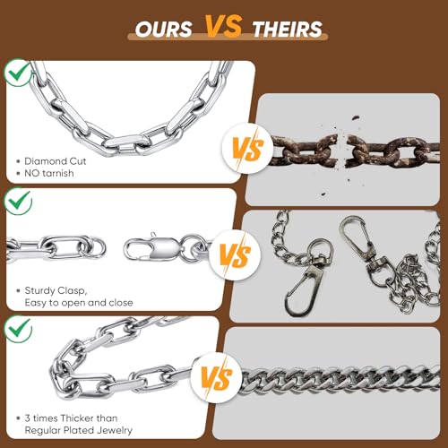 VNOX Paperclip Necklace for Men Women, 4.5/6.5/7mm Solid Diamond-Cut Chunky Stainless Steel Anchor Link Chain Mens Necklaces Jewelry Gifts, 18/20/22/24 Inchs - style: 7.5MM-Silver